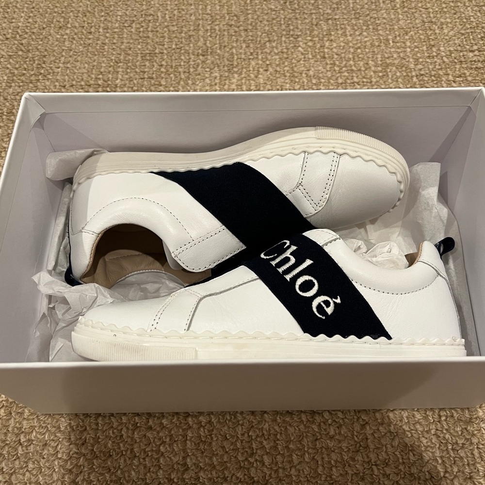 Chloe White Kids Sneakers Size 33 EU
